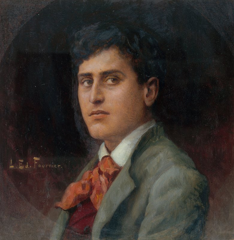 雷内·亚历山大（RenéAlexandre，1885-1946）的肖像画，法国喜剧团成员，在《塔斯切伦》中扮演失落的羊`Portrait de René Alexandre (1885~1946), sociétaire de la Comédie~Française, dans le rôle de Tascheron de La Brebis perdue (1913) by Louis Édouard Fournier