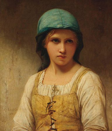 年轻的农民`La jeune paysanne (1872) by Charles Landelle