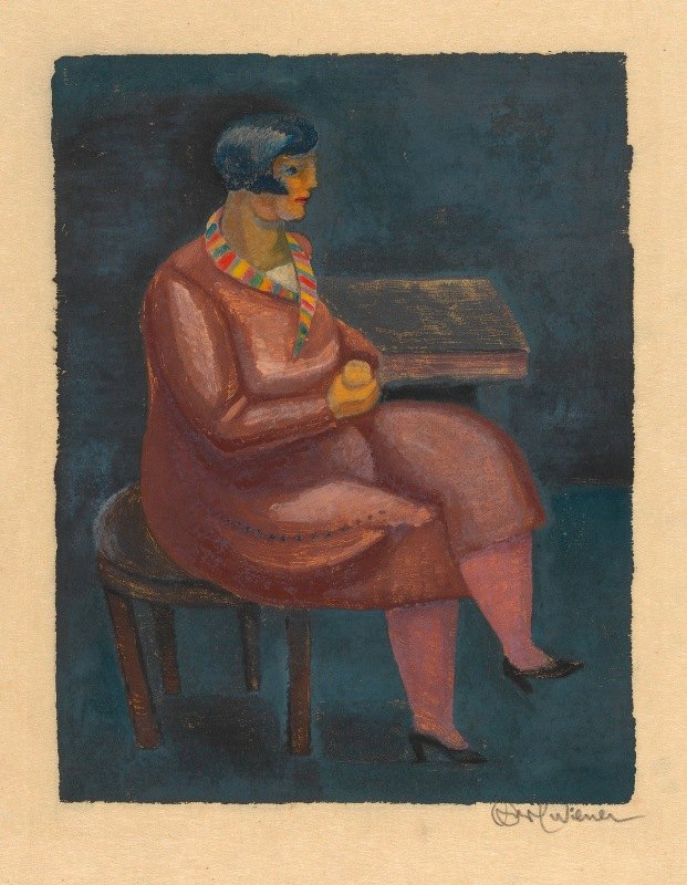 无标题（坐着的女人）`Ohne Titel (sitzende Frau) (ca. 1930) by Karl Wiener