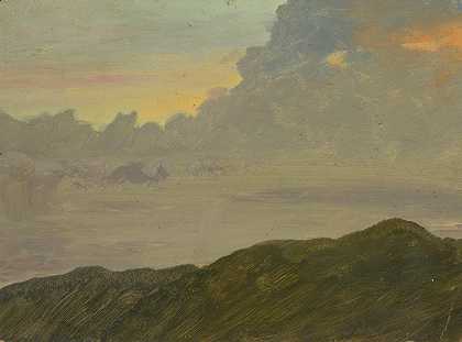 山顶和云层`Hilltop and Clouds (1865–66) by Frederic Edwin Church