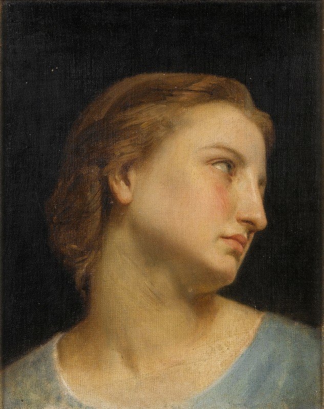 研究一个女人S头（菲洛梅勒和普罗涅）`Study Of A Womans Head (Philomèle Et Progné) by William Bouguereau