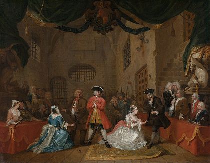 乞丐歌剧院`The Beggars Opera (1729) by William Hogarth