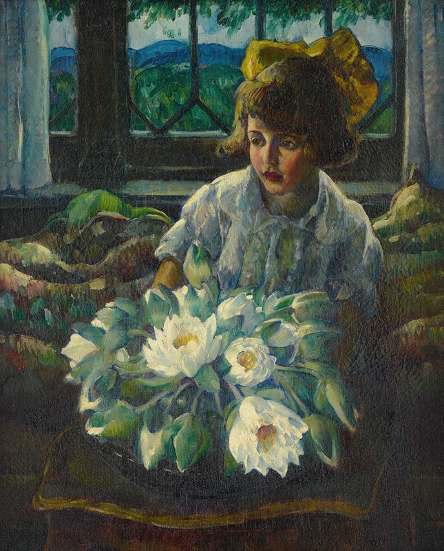 伊莱恩·特拉维斯`Elaine Travis (1919) by Leon Kroll