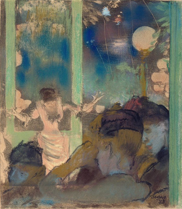 大使咖啡馆的贝卡特小姐`Mademoiselle Bécat at the Café des Ambassadeurs (1885) by Edgar Degas