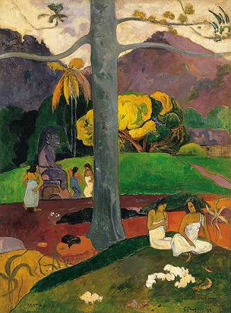 玛塔·穆阿（古时候）`Mata Mua (In Olden Times) (1892) by Paul Gauguin