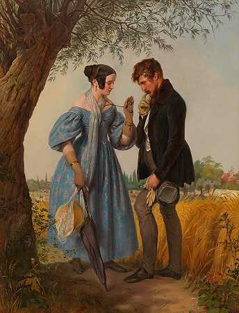 相遇`Die Begegnung (1836) by Josef Danhauser