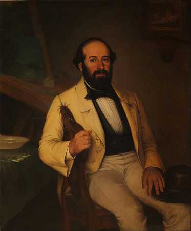 圣地亚哥卡尔扎迪拉肖像`Retrato de Santiago Calzadilla (1859) by Prilidiano Pueyrredòn