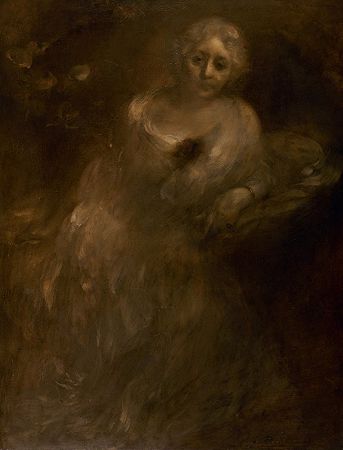 阿琳·梅纳德·多里安夫人肖像`Portrait de Madame Aline Ménard~Dorian (1905) by Eugène Carriere