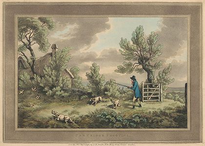 鹧鸪射击`Partridge Shooting (1793) by Samuel Howitt