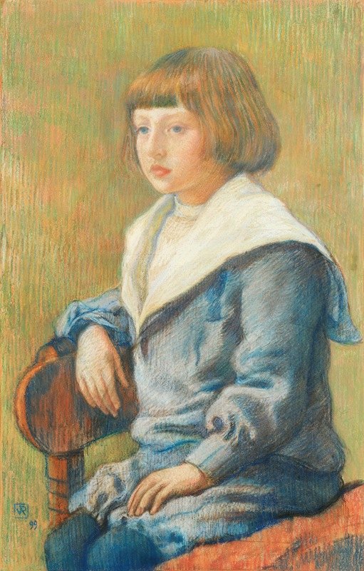 肖像儿童`Portrait Denfant (1899) by Theo van Rysselberghe