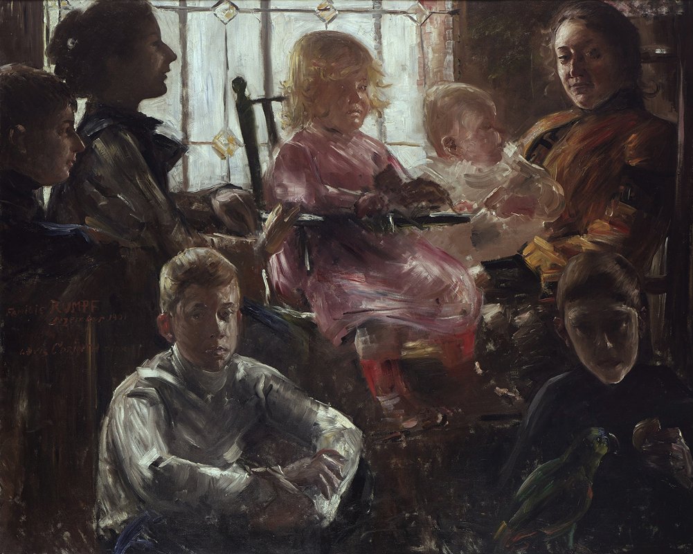 画家弗里茨·伦普夫的家人`The Family of the Painter Fritz Rumpf (1901) by Lovis Corinth