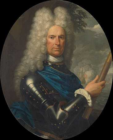 阿伦特·范布伦少将肖像`Portrait of Rear~Admiral Arent van Buren (1721) by Krzysztof Lubieniecki