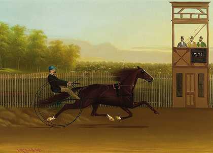 小跑马时间2.25`Trotting Horse Time 2.25 (1872) by John J. Mcauliffe