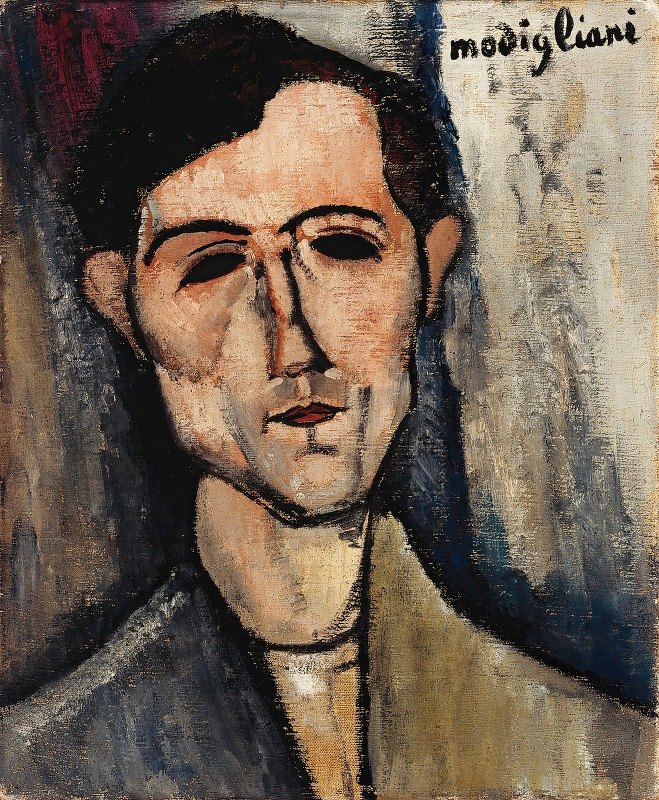 男人`A Man (1916) by Amedeo Modigliani