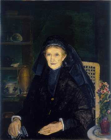 寡妇`The Widow (1917) by George Wesley Bellows