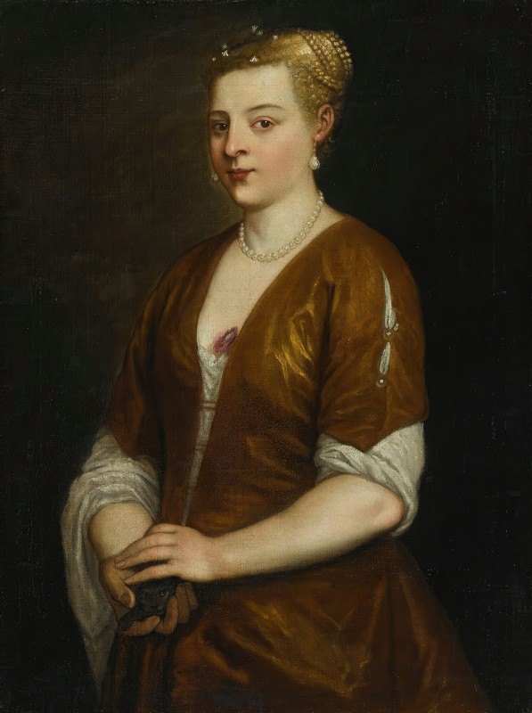 一位女士的肖像`Portrait Of A Lady by Alessandro Varotari