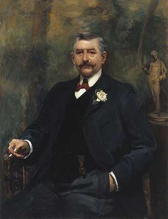 肖像d欧内斯特·科格纳克`Portrait dErnest Cognacq (1903) by Jeanne-Magdeleine Favier