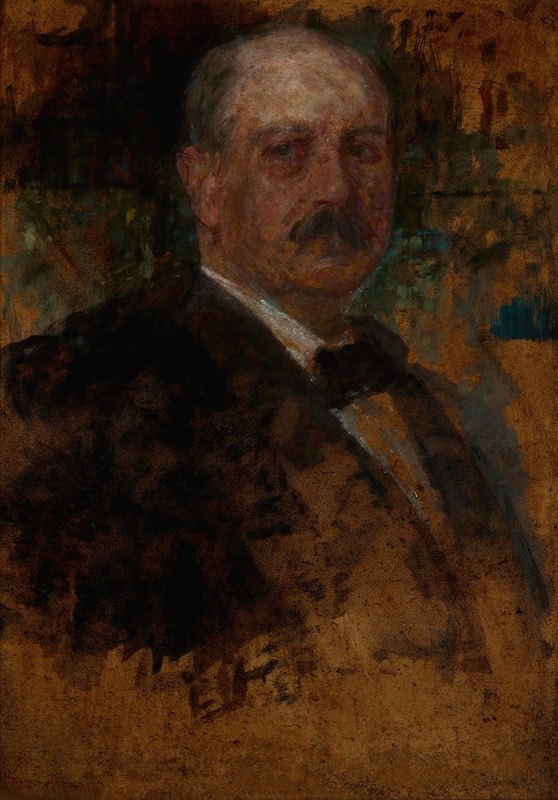 美国人的肖像`Portrait of an American (1914~1916) by Olga Boznanska