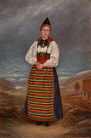 瑞典女士`Swedish Lady (ca. 1893) by Antonio Zeno Shindler