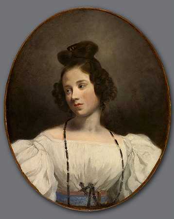 亚历山大·朱莉·德拉布特雷女士`Mlle. Alexandrine~Julie de la Boutraye (c. 1832~1834) by Eugène Delacroix