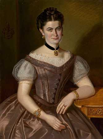 帕夫莉娜·梅斯科娃，née Jesenská`Pavlína Mešková, née Jesenská (1875) by Peter Michal Bohúň