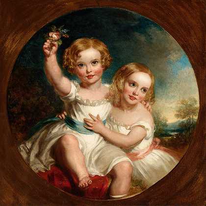 艺术家孩子们`The Artists Children (1847) by John Wood