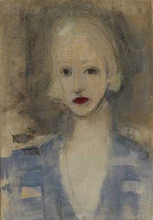 金发女人`Blond Woman (1925) by Helene Schjerfbeck