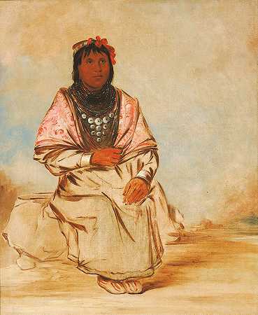塞米诺尔女人`A Seminole Woman (1838) by George Catlin