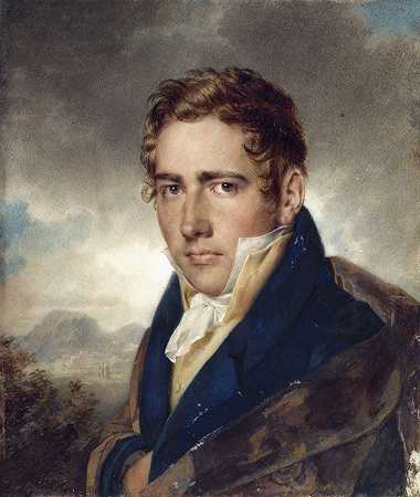 假定的肖像建筑师奥古斯特·康斯坦丁（1790-1842）`Portrait présumé de larchitecte Auguste Constantin (1790~1842) (1820) by Alexandre Evariste Fragonard