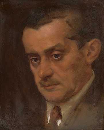 男人肖像`Portrait of a Man (1925) by Milan Thomka Mitrovský