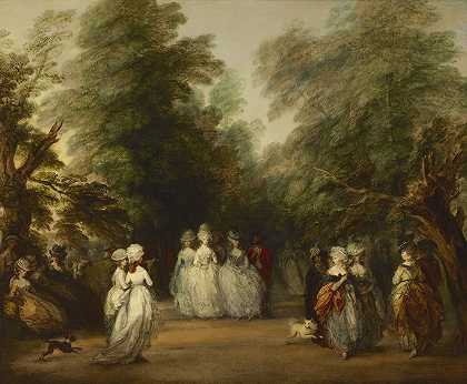 圣詹姆斯的购物中心s公园`The Mall in St. Jamess Park (1783) by Thomas Gainsborough