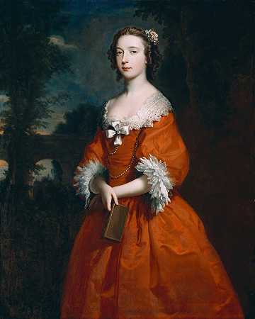 汉密尔顿小姐`Miss Hamilton (ca. between 1735 and 1745) by Joseph Highmore