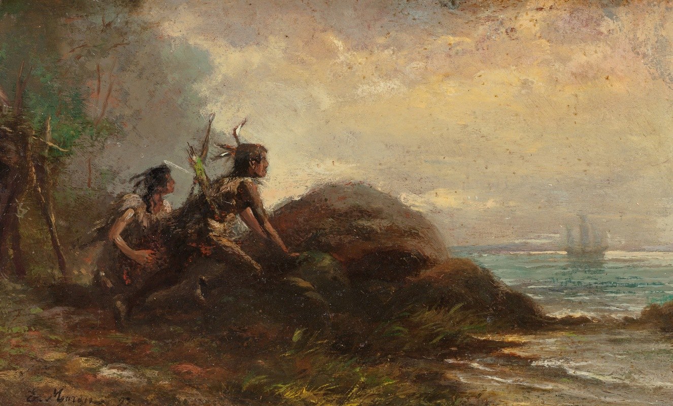 留心`On the Lookout (1897) by Edward Moran