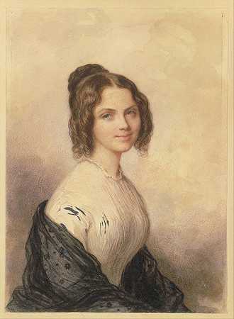 安妮·夏洛特·林奇（后来的文森佐·博塔夫人）`Anne Charlotte Lynch (Later Mrs. Vincenzo Botta) (ca. 1847) by Savinien Edme Dubourjal