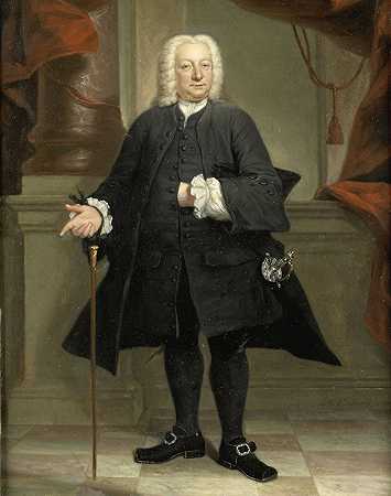 男人肖像`Portrait of a Man (1744) by Jan Maurits Quinkhard