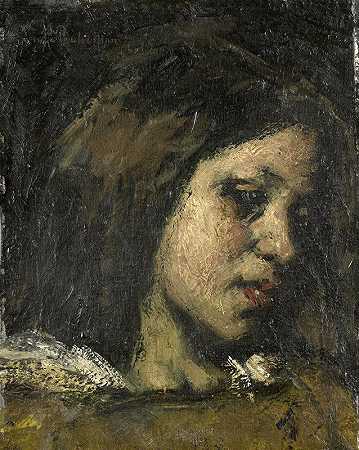 一位年轻女子的肖像`Portrait of a Young Woman (1875 ~ 1922) by Suze Robertson