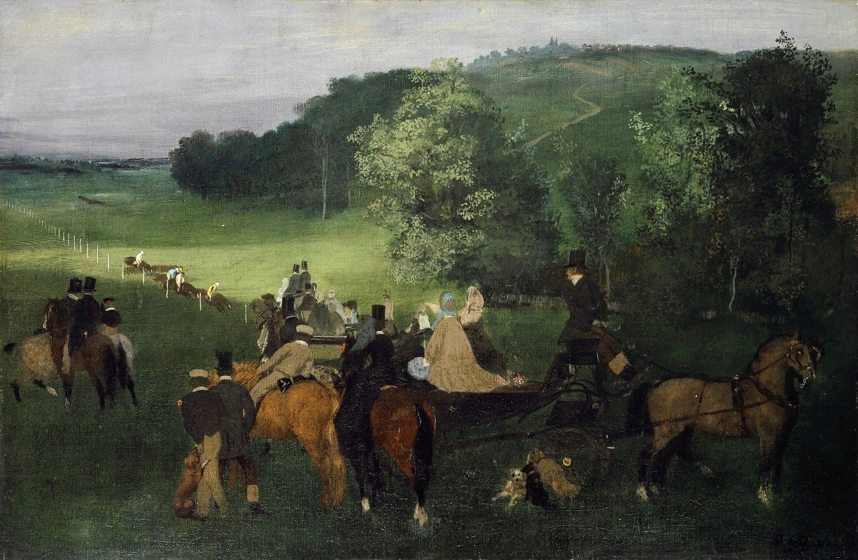 在赛马场上（比赛）`On The Racecourse (The Race) (Around 1861~1862) by Edgar Degas