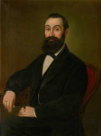 丹尼尔·博季奇·马科维奇肖像`Portrait of Daniel Božtech Makovický (1875) by Peter Michal Bohúň