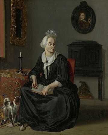 安娜·德·胡伊（1645-1717）。画家她第四任妻子`Anna de Hooghe (1645~1717). The Painters fourth Wife (1693 ~ 1708) by Ludolf Bakhuysen