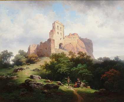 约瑟夫·霍尔泽19世纪的绘画。· by Josef Holzer