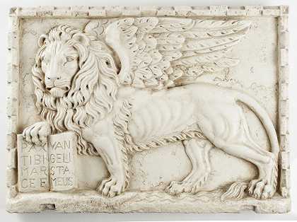 ` by Reliefplatte mit Markuslöwen, Symbol des Evangelisten Markus und Wahrzeichen Venedigs, Italien, 20. Jahrhundert
