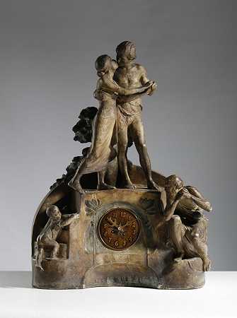 ` by Monumentale Uhr "Allegorie des Lebens", Entwurf Stanislaus Czapek (Capeque) (1874 geb.) um 1904, Ausführung Manufaktur Friedrich Goldscheider, Wien