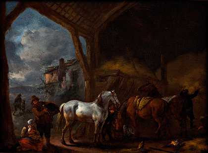 马厩`The stable by Philips Wouwerman