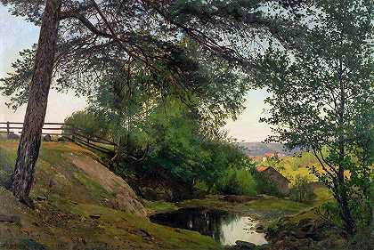 在树林之间，勒维克，斯托德`Between the Trees, Lervik, Stord by Amaldus Nielsen