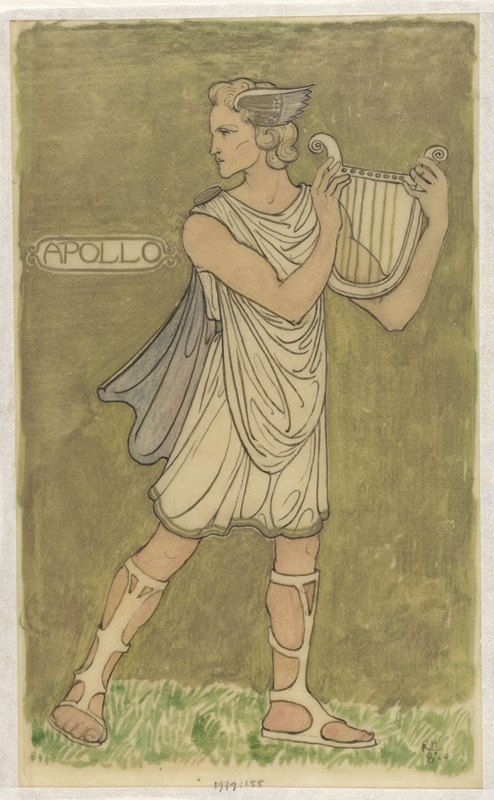 阿波罗的服装设计`Ontwerp voor kostuum voor Apollo (1910) by Richard Nicolaüs Roland Holst