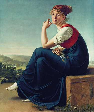 海因里克·丹内克肖像`Portrait of Heinrike Dannecker by Christian Gottlieb Schick