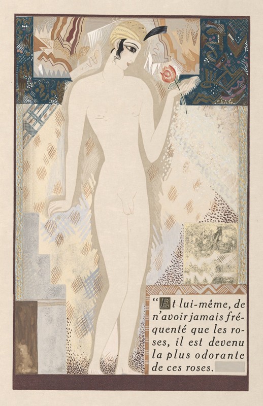 迷人的故事青少年糖果爱情插图6`Histoire charmante de ladolescente sucre amour Pl.6 (1927) by Francois-Louis Schmied
