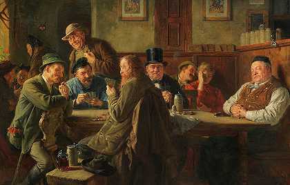 郊区酒吧`Suburban Bar by Eduard von Grutzner