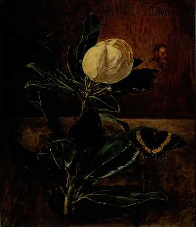 木兰花`The Magnolia (1900) by Julio Ruelas