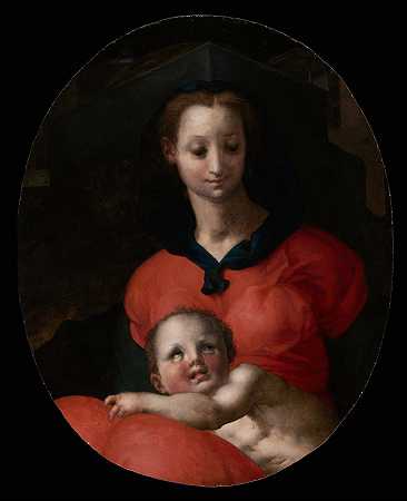 处女和孩子，被称为麦当娜·德尔·利布罗`Virgin and Child, known as the Madonna del Libro (ca. 1545–46) by Pontormo (Jacopo Carucci)